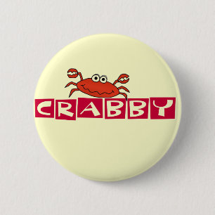 Crabby Crab Tshirts and Gifts 6 Cm Round Badge