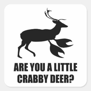 Crabby Deer Square Sticker