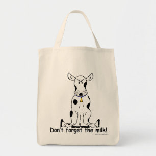 Crabby grouchy cow grocery shopping bag!! tote bag