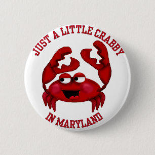 Crabby in Maryland 6 Cm Round Badge