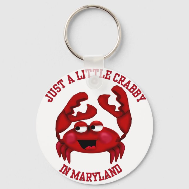 Crabby in Maryland Key Ring (Front)