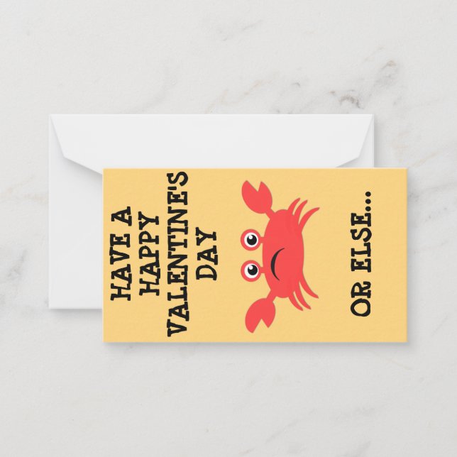Crabby Mini Valentine Card (Front)