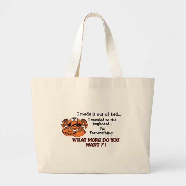 Crabby MT Large Tote Bag (Front)