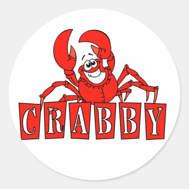 Crabby Tshirts and Gifts Classic Round Sticker (Front)