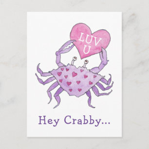 Crabby Valentine Postcard
