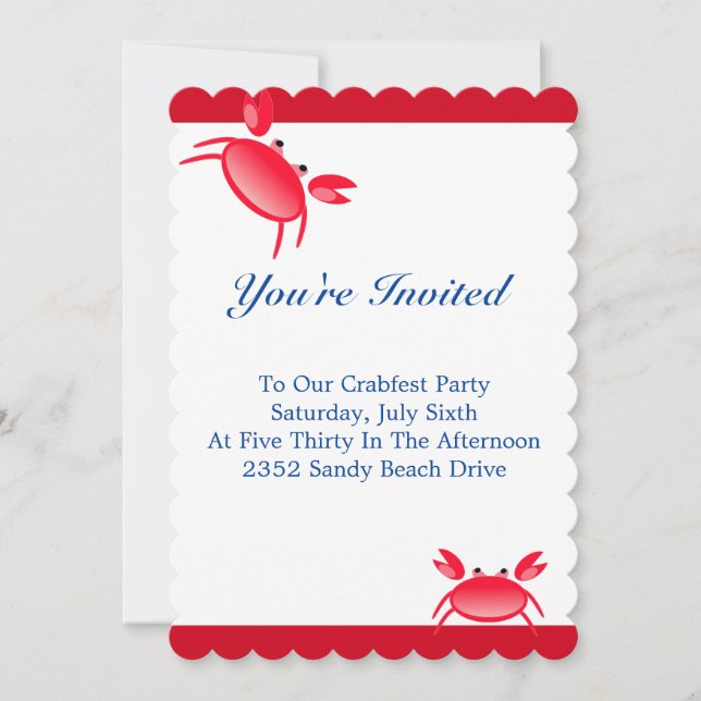 Crabfest Party Invitation (Front)