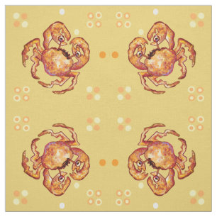 Crabs at the beach fabric