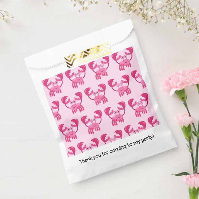 Crabs Birthday Party Pink Sea Creature Favour Bags (Sealed)