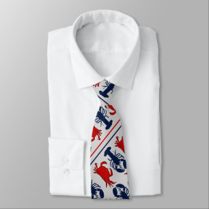Crabs n Lobsters Light Grey Diagonal Print Tie