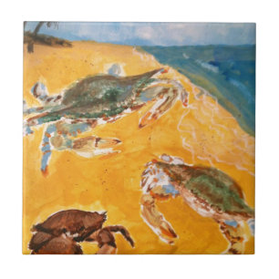 Crabs on the beach tile