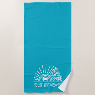 Crabs on the Shore - Teal Beach Towel