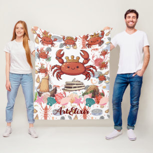 Crabs Print Fleece Blanket