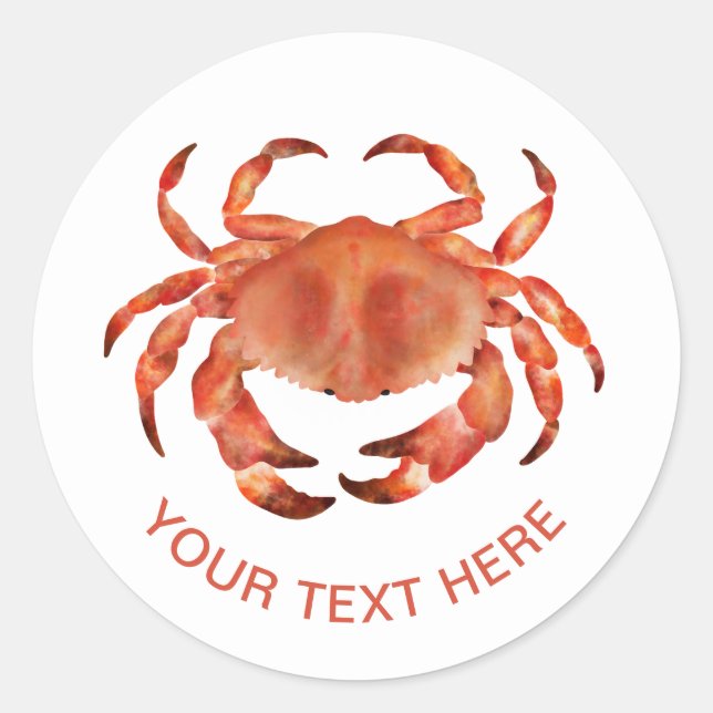 Crabs Seaside Coastal Nautical Classic Round Sticker (Front)