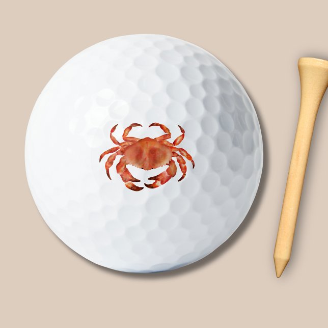 Crabs Seaside Coastal Nautical Golf Balls (Brown crab golf ball)