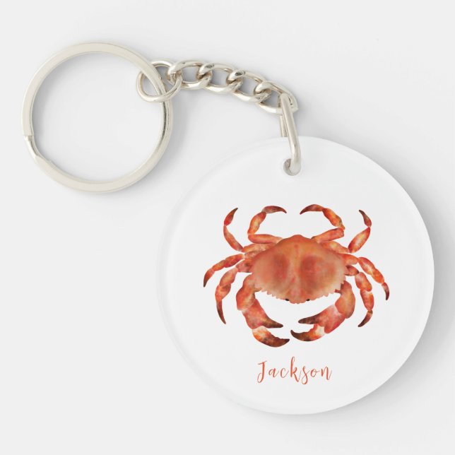 Crabs Seaside Coastal Nautical Key Ring (Front)