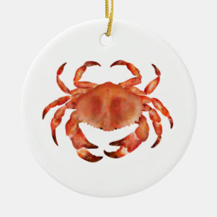 Crabs Seaside Pattern Personalised Ceramic Tree Decoration