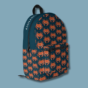 Crabs Seaside Pattern Printed Backpack