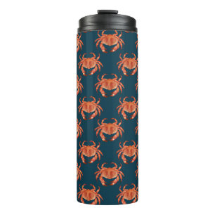 Crabs Seaside Pattern Thermal Tumbler