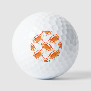 Crabs Watercolor: White Background Pattern Golf Balls