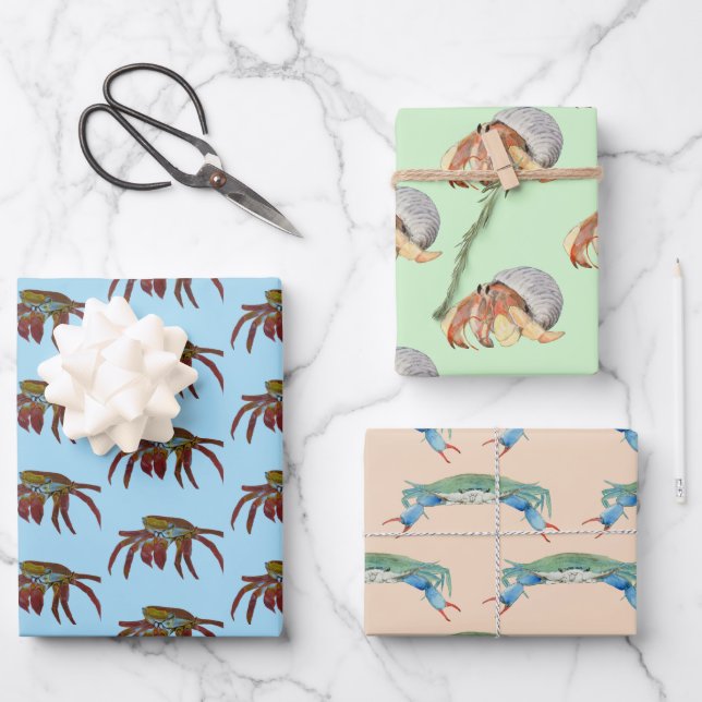 Crabs Wrapping Paper Sheet (Front)