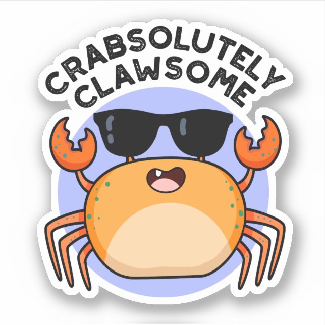 Crabsolutely Clawsome Funny Crab Pun  (Front)