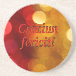 Crăciun fericit! Merry Christmas in Romanian rf Coaster