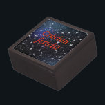 Crăciun fericit! Merry Christmas in Romanian rf Jewellery Box<br><div class="desc">Crăciun fericit! Merry Christmas in Romanian. White stars on a black and blue night background. Red font</div>