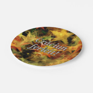 Crăciun fericit! Merry Christmas in Romanian wf Paper Plate