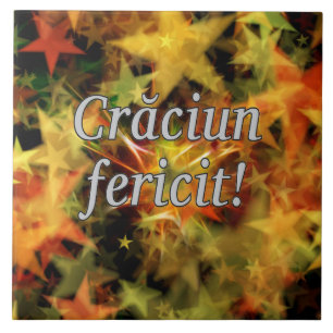 Crăciun fericit! Merry Christmas in Romanian wf Tile