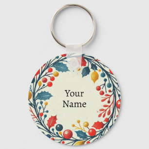Craciun fericit - Romanian - tricolor flag - white Key Ring