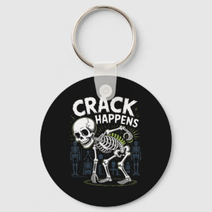 Crack Happens Funny Osteopath Spine Halloween  Key Ring