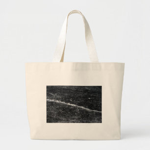 Crack in black ice. large tote bag