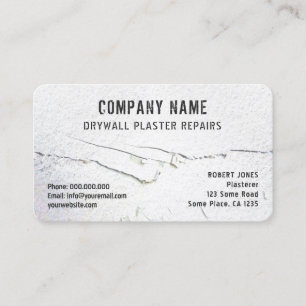 Crack in Drywall Plaster Repairs White Drywaller Business Card