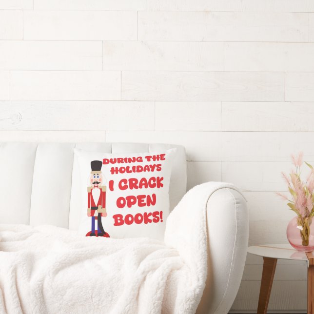 Crack Open Books Nutcracker Holiday Reading Cushion (Couch)