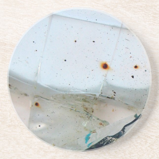 Cracked and Rusty Glass Coaster (Front)