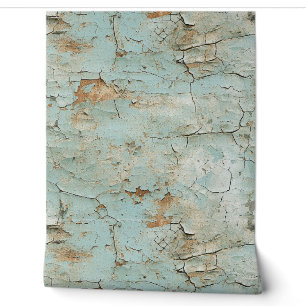 Cracked Aqua Rust Stucco Texture Wallpaper