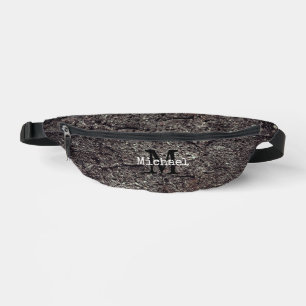 Cracked asphalt road grey lines Monogram Bum Bags