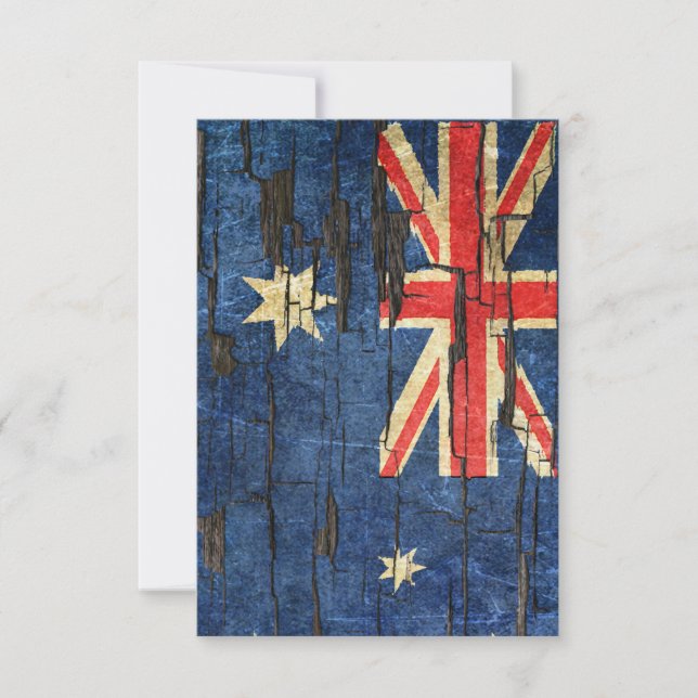 Cracked Australian Flag Peeling Paint Effect (Front)