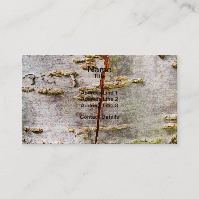 Cracked Birch Bark Business Card (Front)