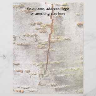 Cracked Birch Bark Personalized Letterhead