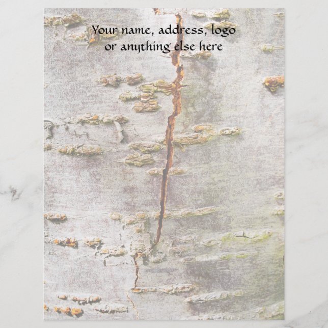 Cracked Birch Bark Personalized Letterhead (Front)