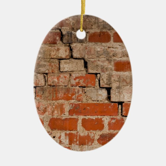 Cracked brick wall ceramic tree decoration (Front)