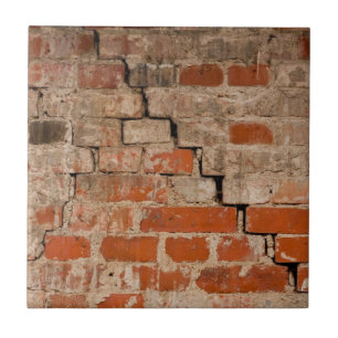 Cracked brick wall tile