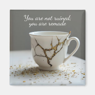 cracked broken teacup inspirational Magnet