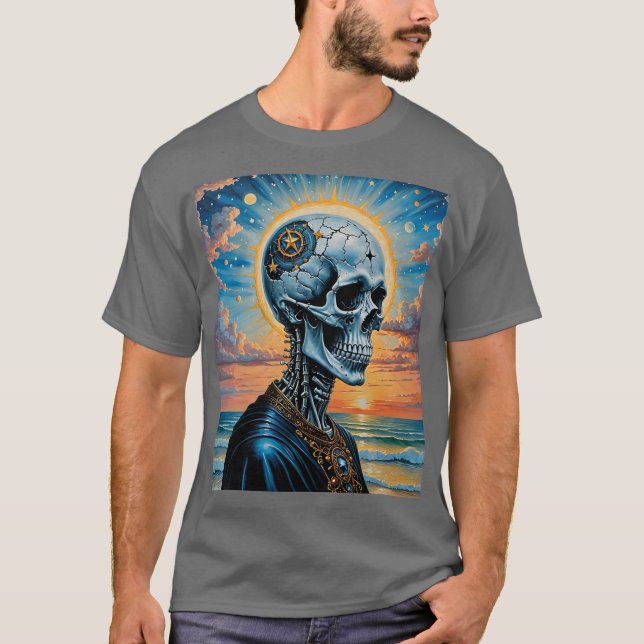 Cracked Celestial Skull Sunset Shirt (Front)