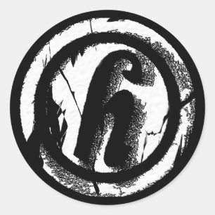 Cracked Circle H Classic Round Sticker