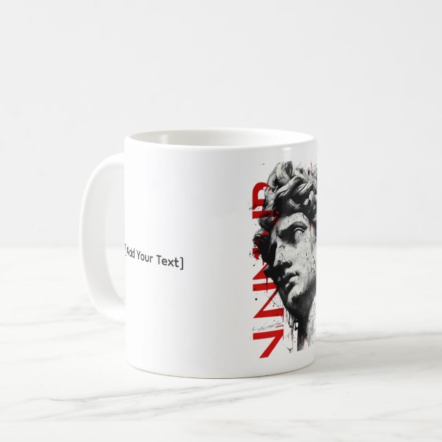 Cracked Classical Bust Trash Polka Art Mug (Front Left)
