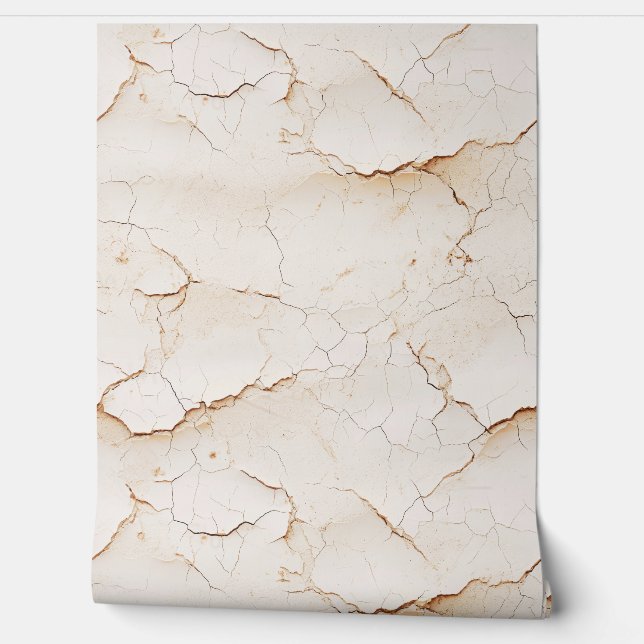 Cracked Cream Painted Textured Wall  (Unrolling)