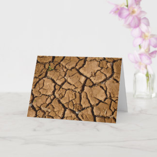 Cracked Dry Brown Soil Background Card