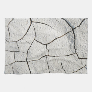 Cracked Earth Cool Texture Tea Towel